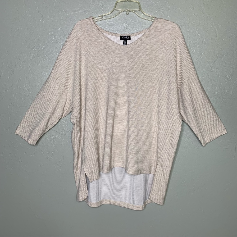 Jones New York Ribbed 3/4 Sleeved Hi Low Tunic Top - Picture 9 of 9